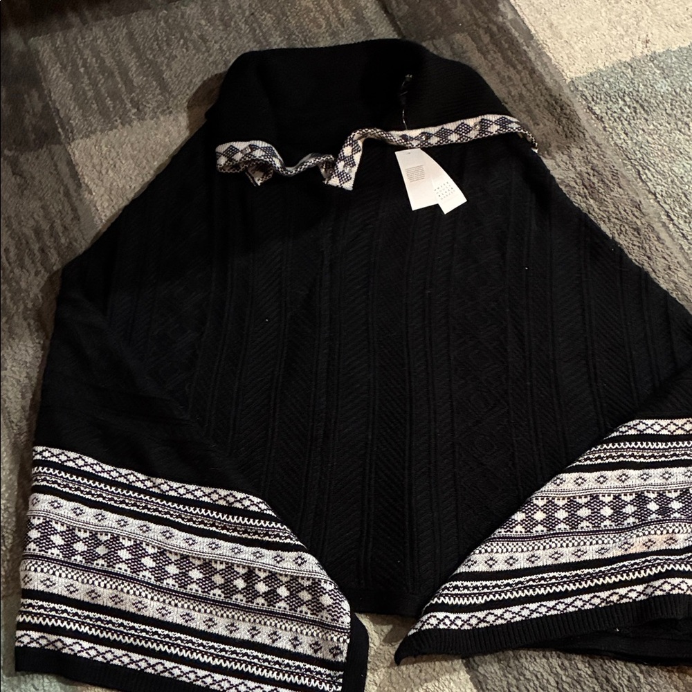Black Patterned Women's Shawl